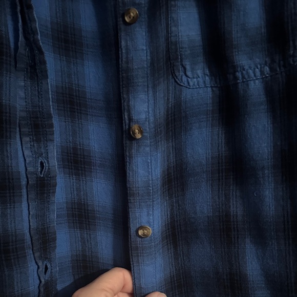 American Eagle Outfitters Blue Plaid Button-Down Shirt - Picture 6 of 6